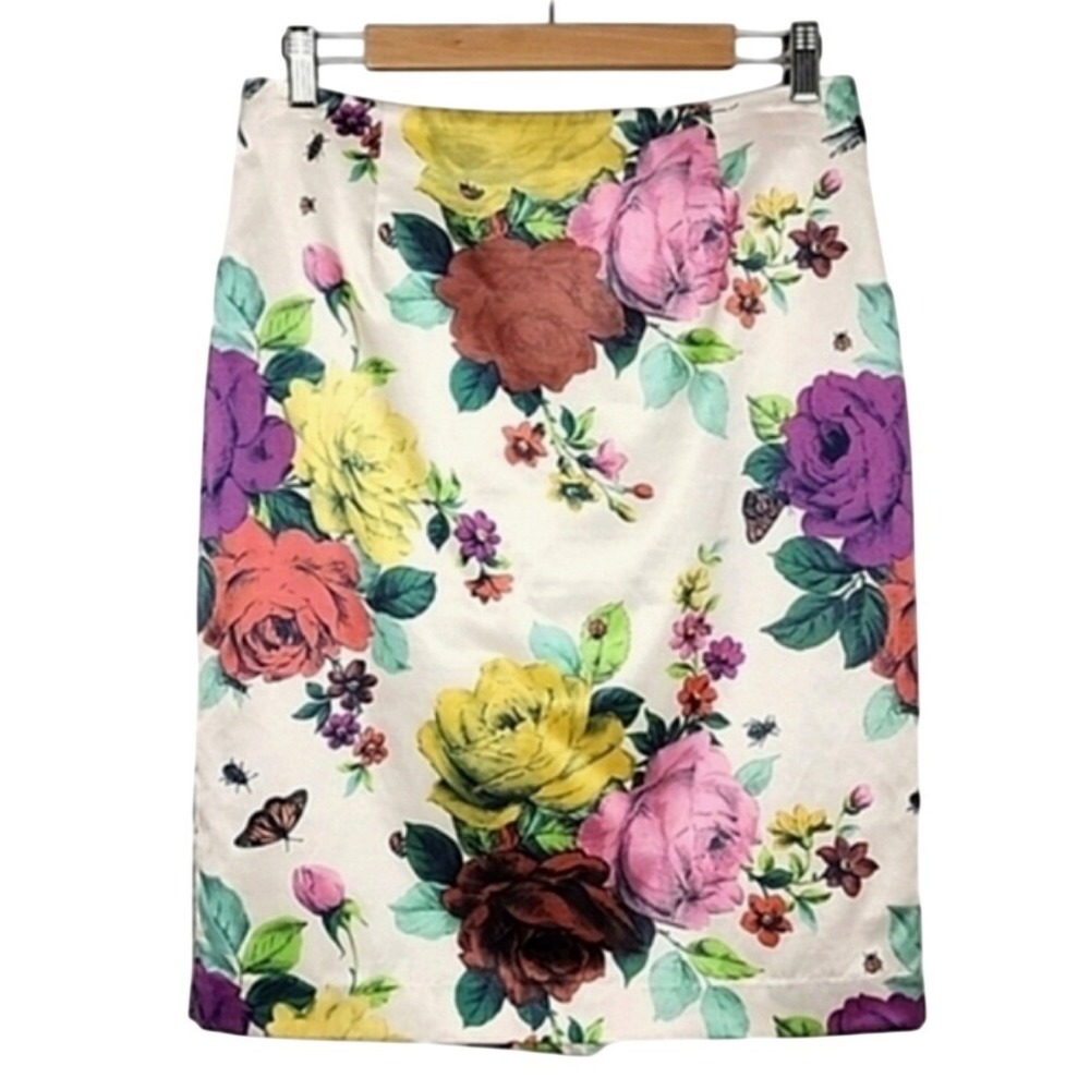 Sandra Angelozzi Women's Floral Silk Blend Pencil Skirt White 36